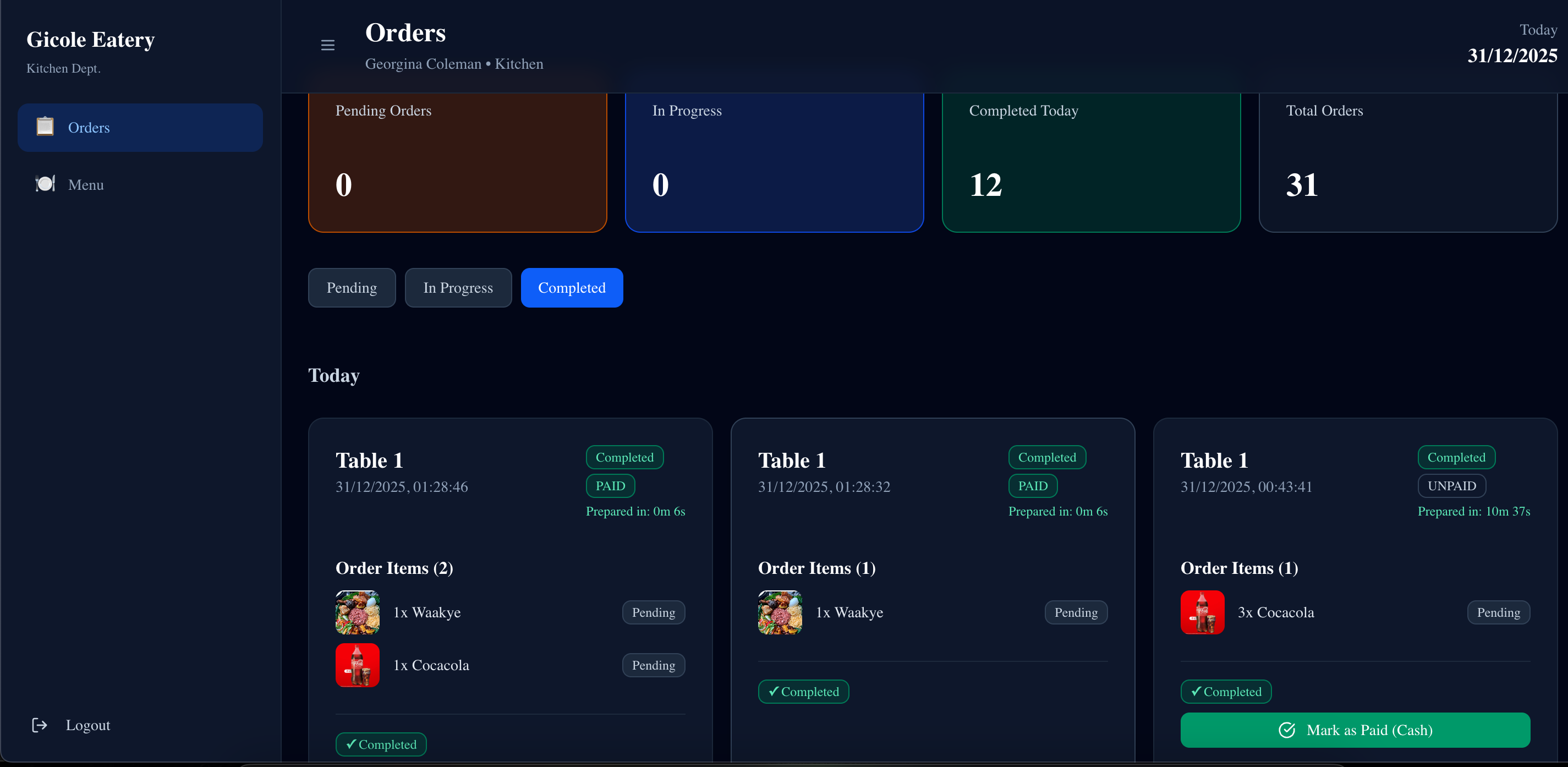 Kitchen Display System